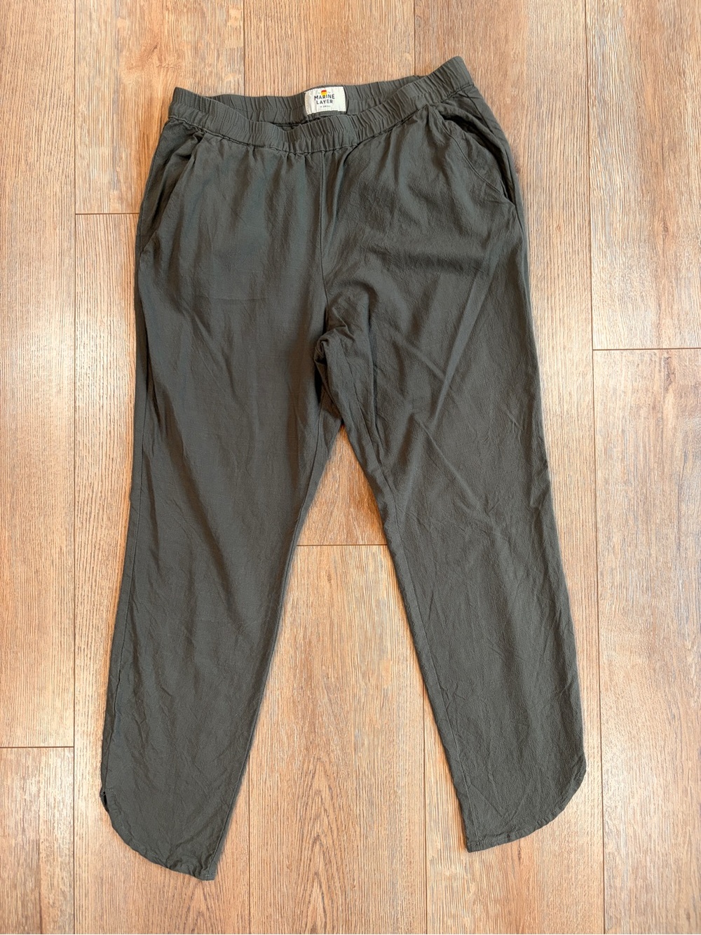 Marine Layer Allison Pant Olive Green Pull-On Tapered Pants XS - Picture 5 of 9